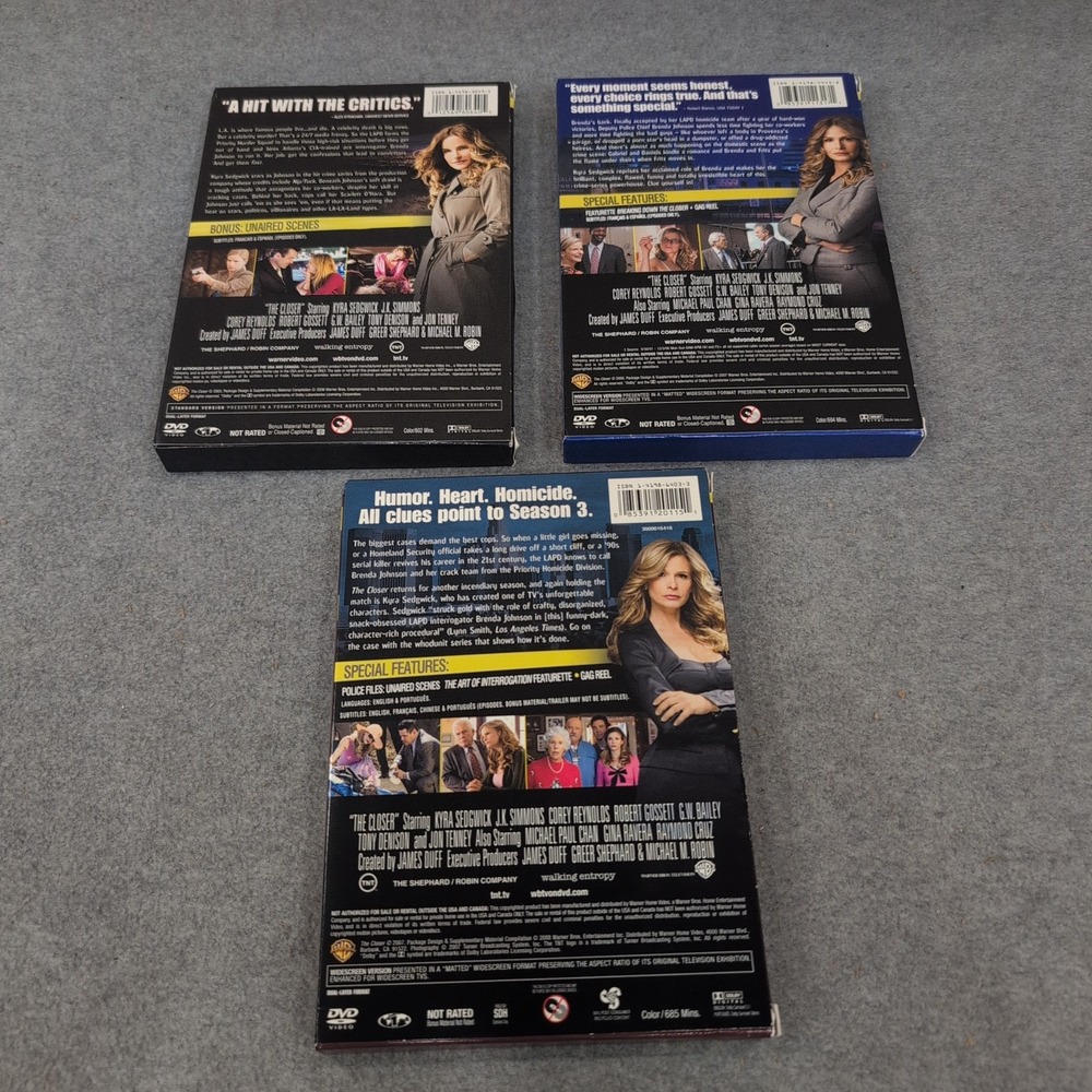 The Closer Complete Seasons 1 2 3 DVD‎ Set Kyra Sedgwick TNT Crime Drama - Picture 2 of 2